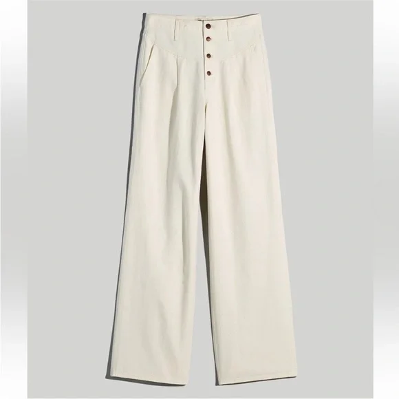 Madewell Super Wide Leg Exposed Button Fly High Waisted Jeans Size 33 - Picture 8 of 9